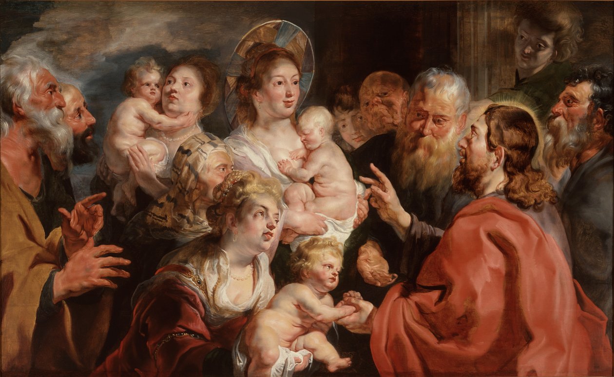 Laat de kleine kinderen tot mij komen door Jacob Jordaens