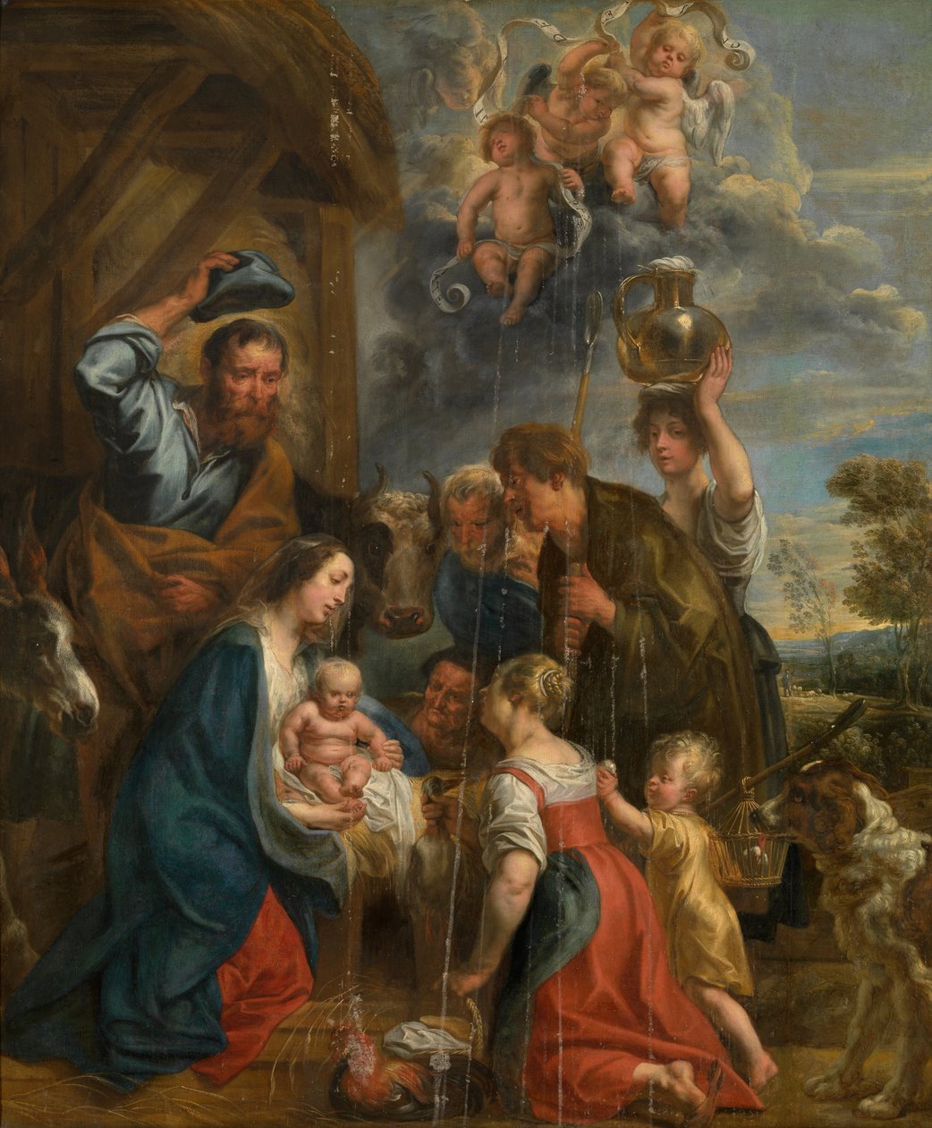 De Aanbidding der Herders door Jacob Jordaens