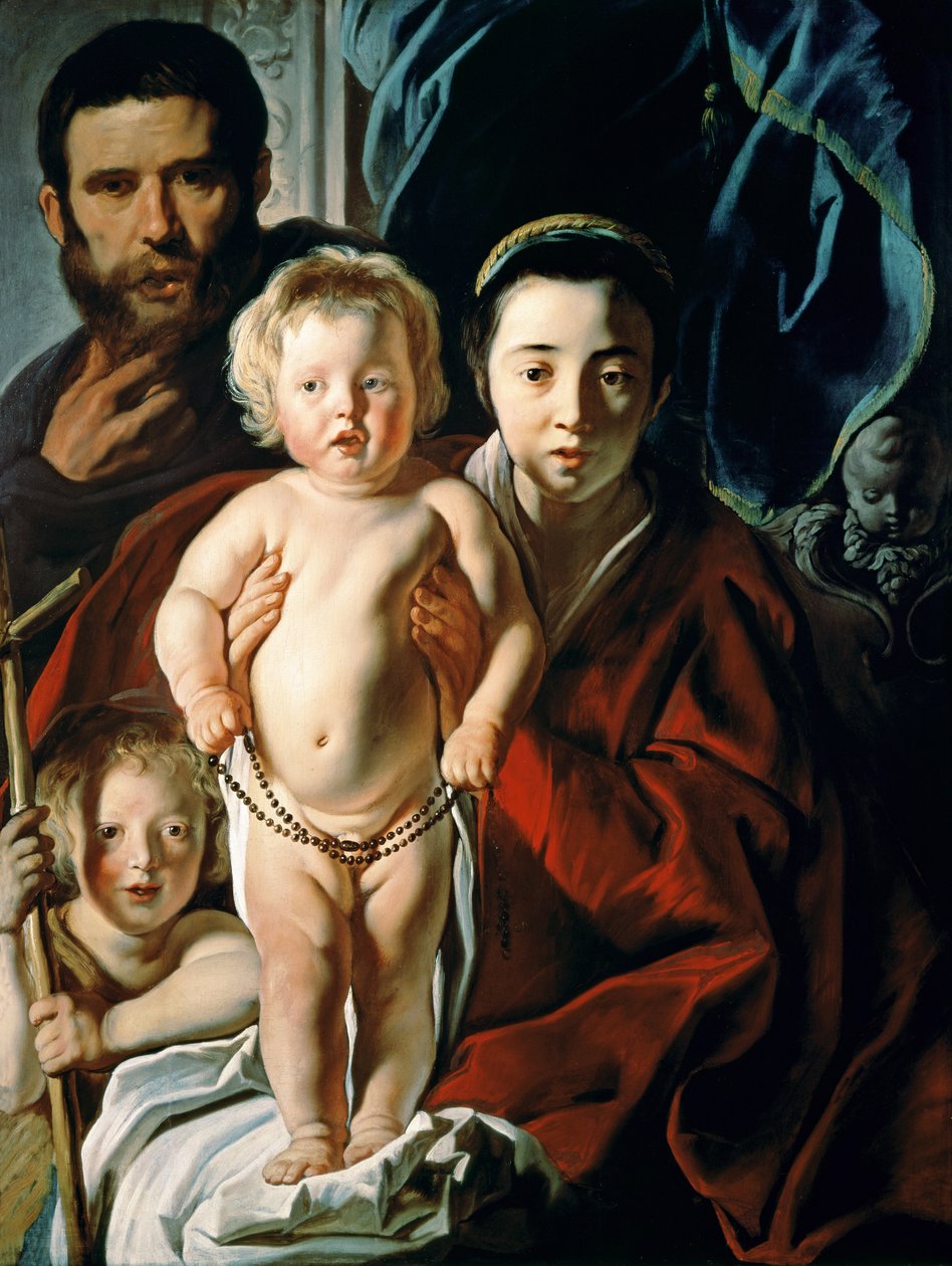 De Heilige Familie met Johannes de Doper door Jacob Jordaens