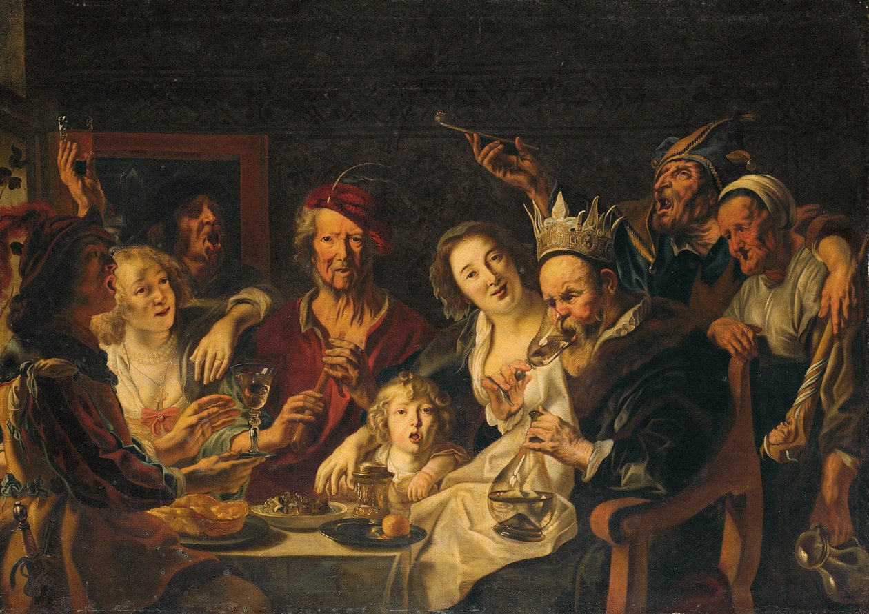De koning drinkt door Jacob Jordaens