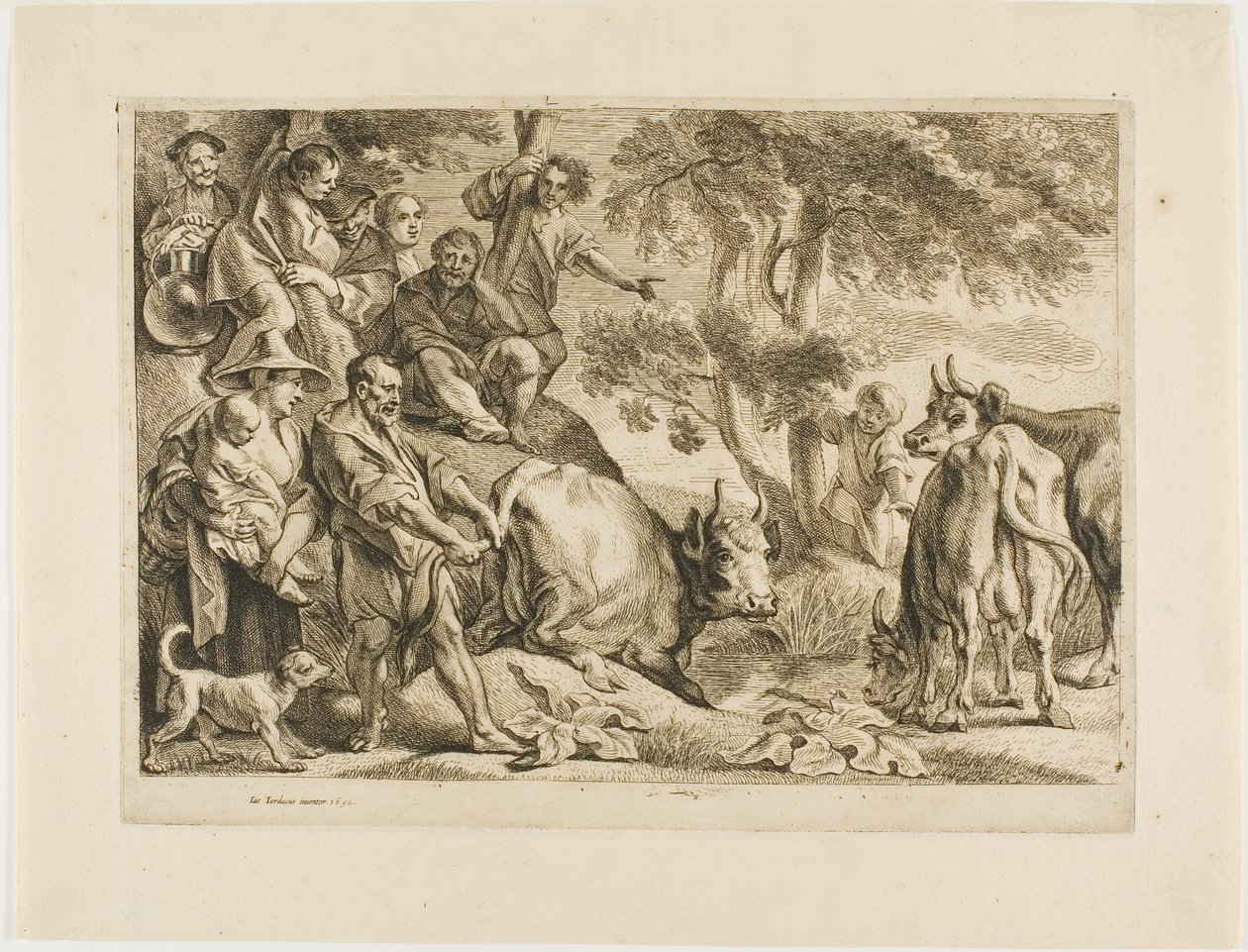 De Meester Trekt de Koe uit de Sloot aan haar Staart door Jacob Jordaens