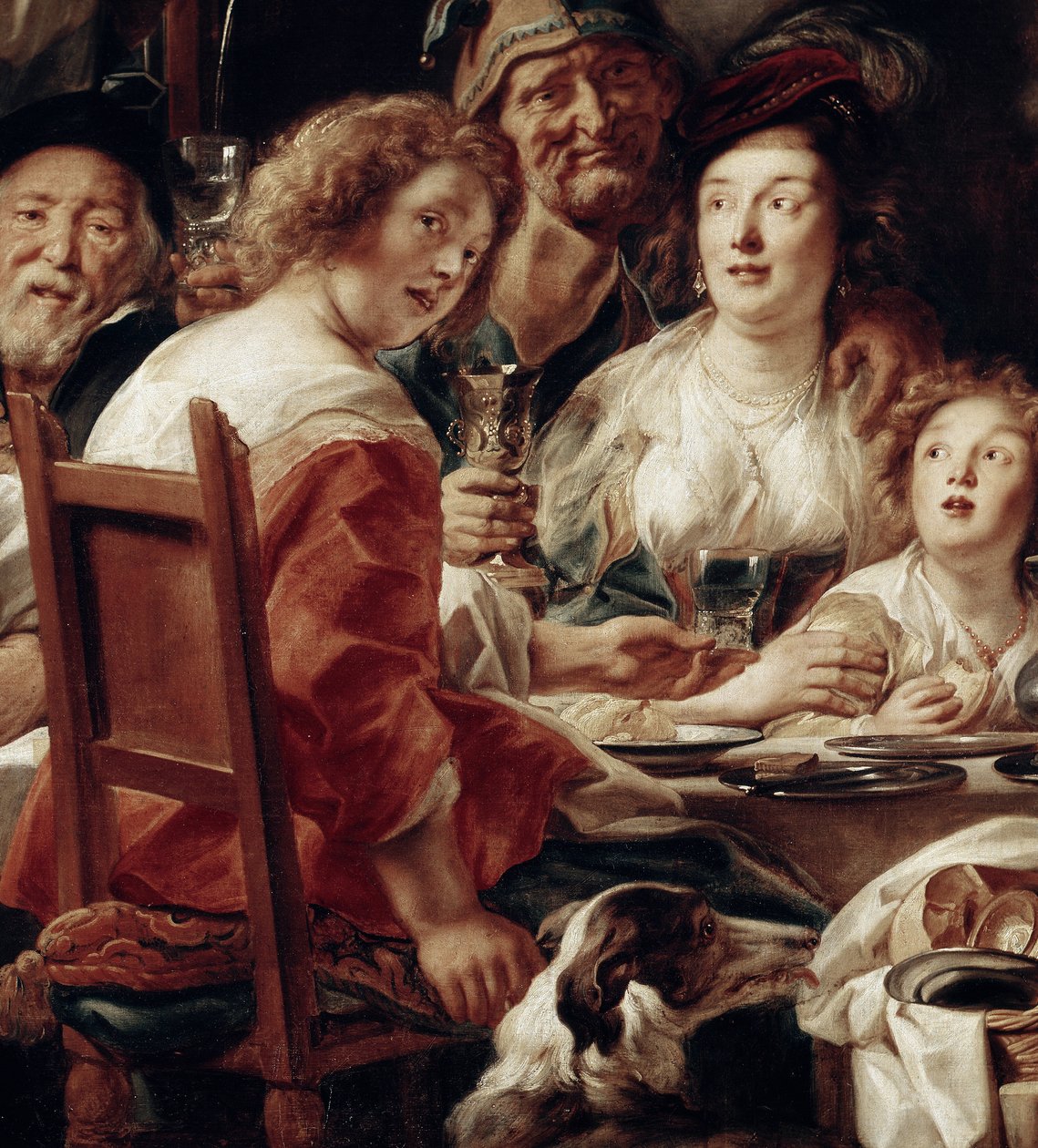 De koning drinkt (detail) door Jacob Jordaens