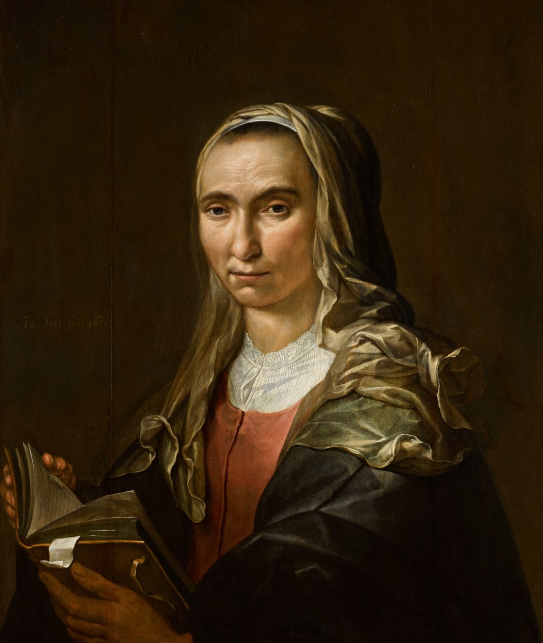 Portret van een vrouw met een boek door Jacob Lois