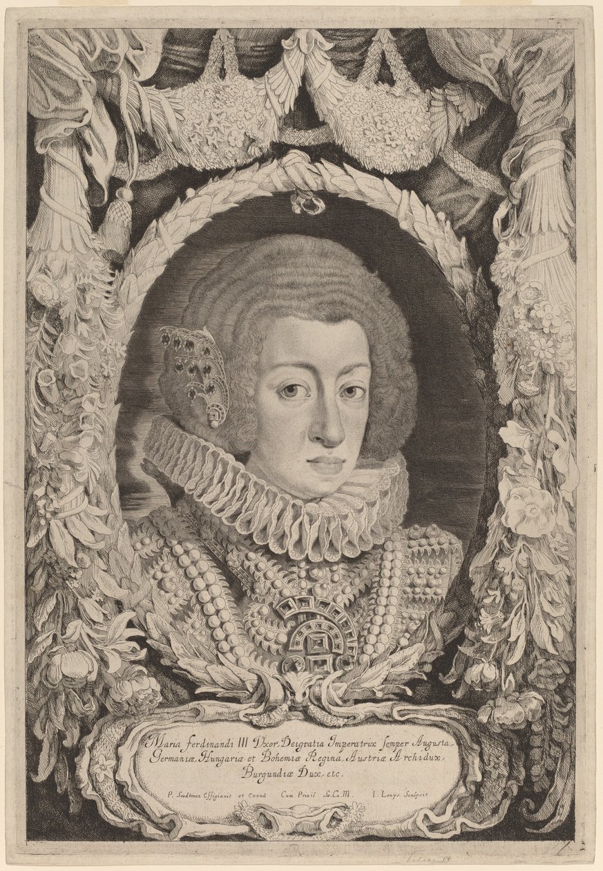 Maria Anna van Spanje door Jacob Louis after Pieter Claesz Soutman
