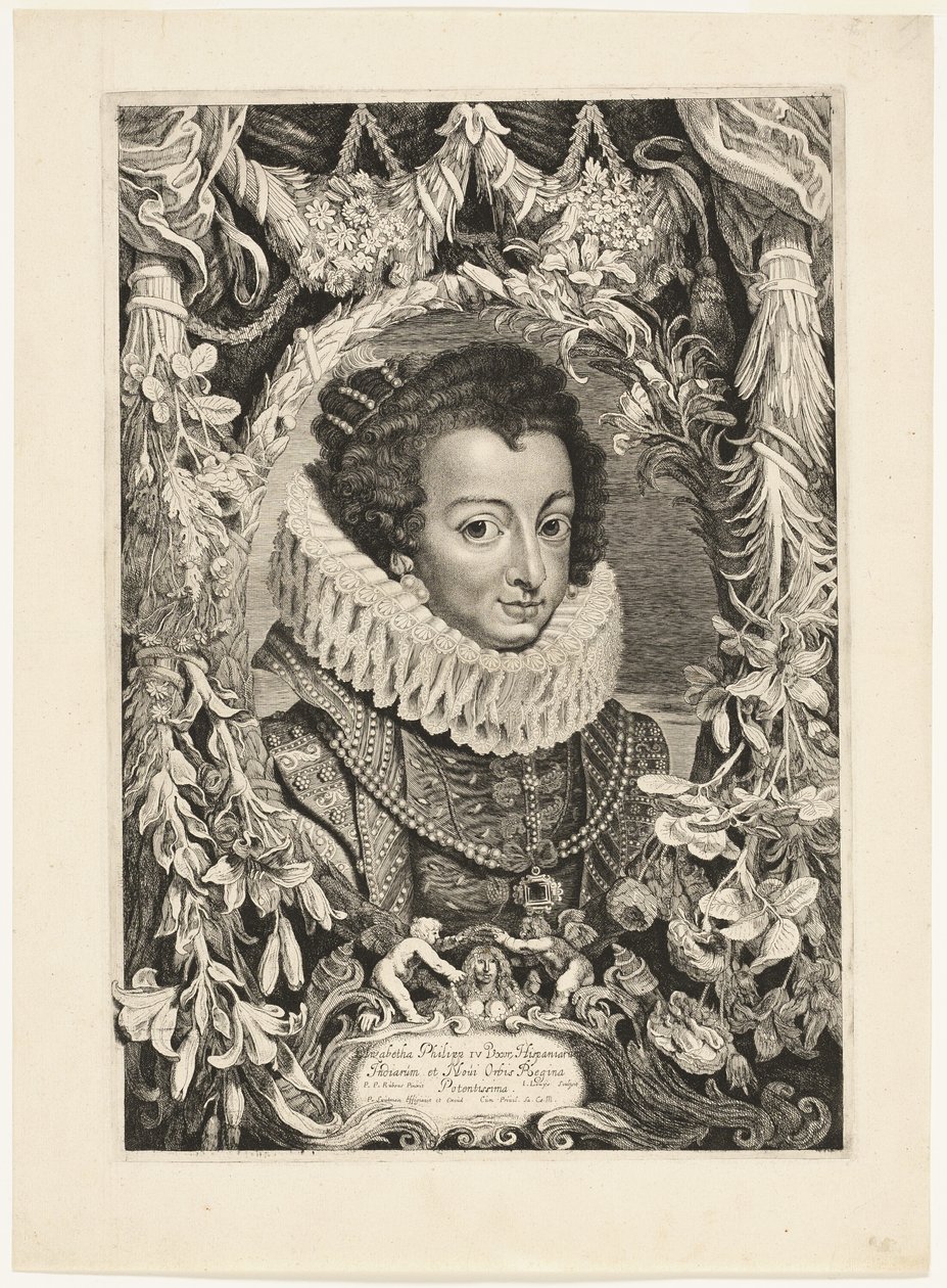 Elisabeth van Bourbon, koningin van Spanje, plaat 13 uit Duces Burgundiae (Hertogen van Bourgondië) door Jacob Louys