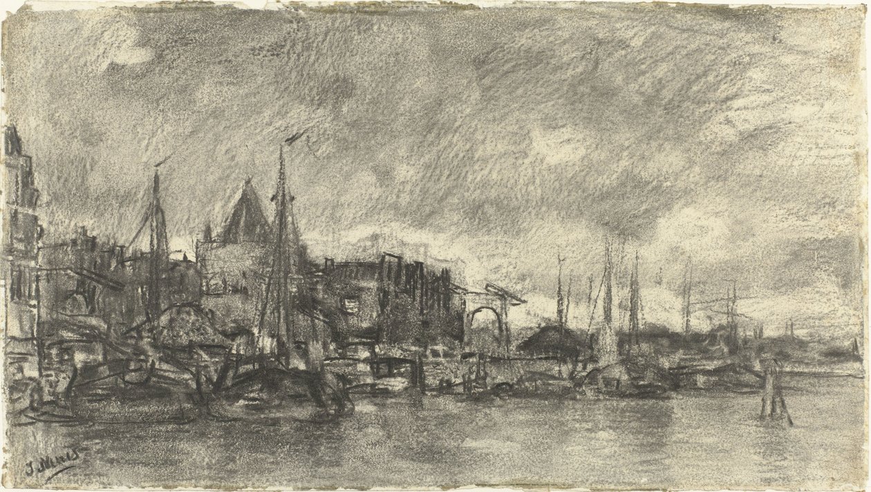 De Buitenkant met de Schreierstoren te Amsterdam door Jacob Maris