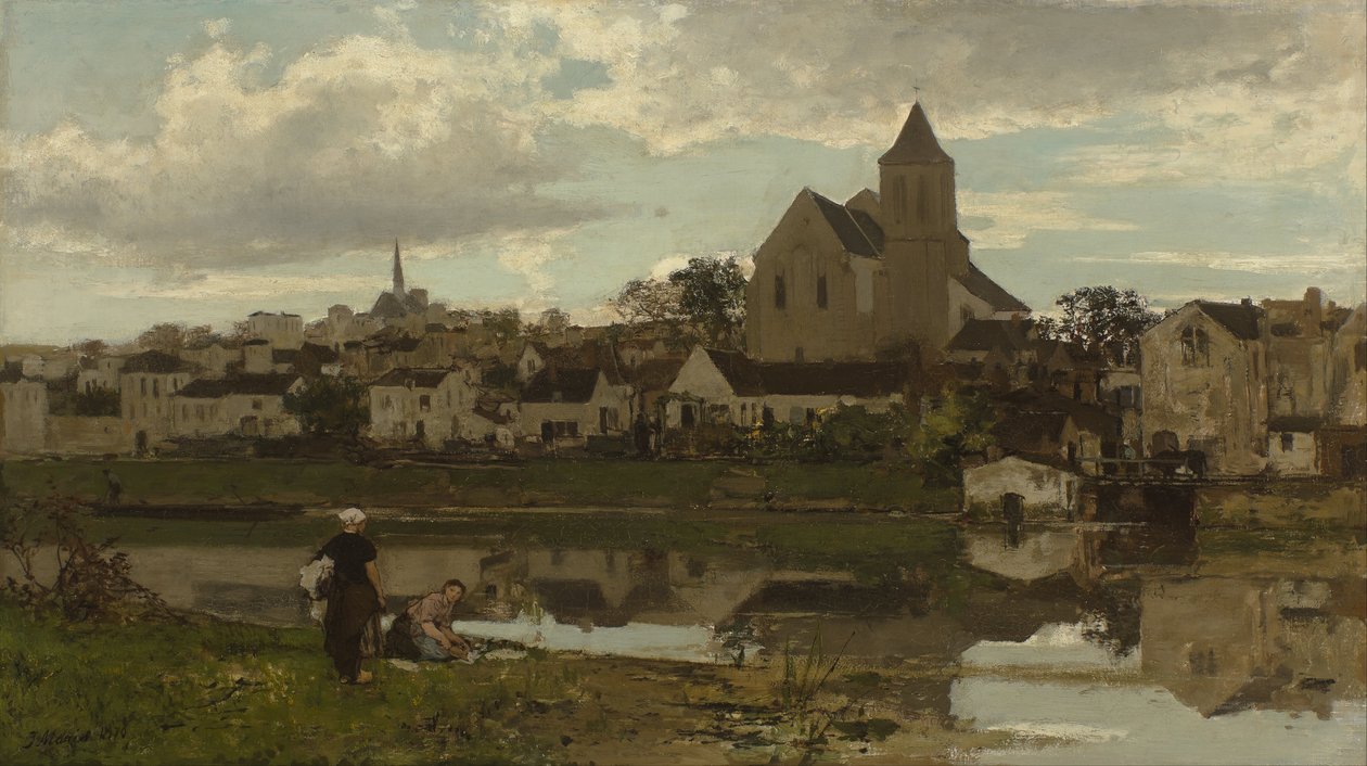 Nederlands: Gezicht op Montigny-sur-Loing Gezicht op Montigny-sur-Loing door Jacob Maris