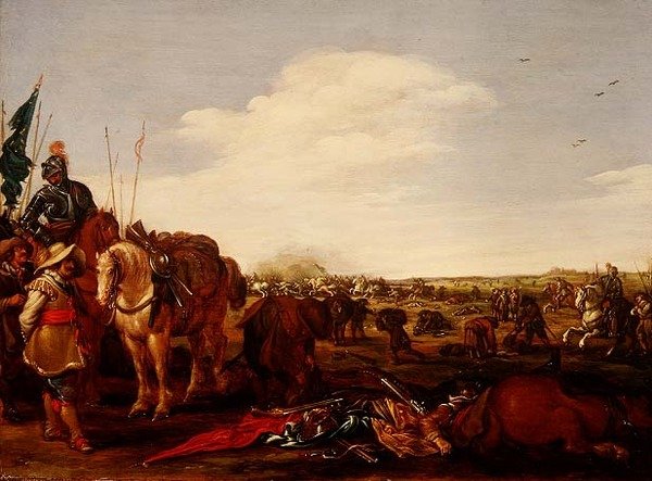 Een gevechtsscène door Jacob Martsen de Jonge
