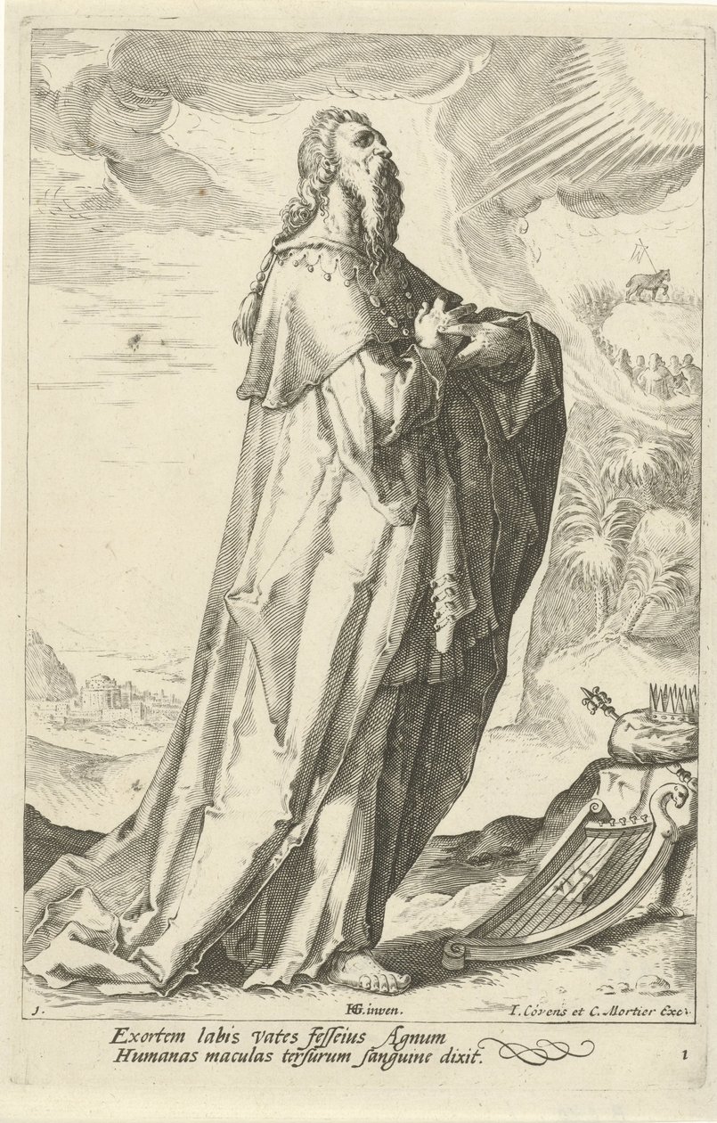 David door Jacob Matham (attributed to)