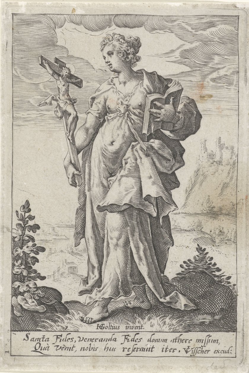 Geloof (Fides) door Jacob Matham (attributed to)
