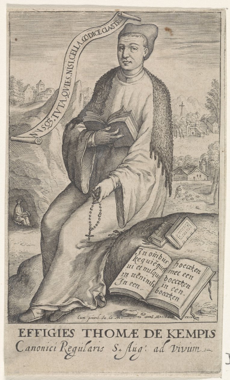 Portret van Thomas à Kempis door Jacob Matham (attributed to)