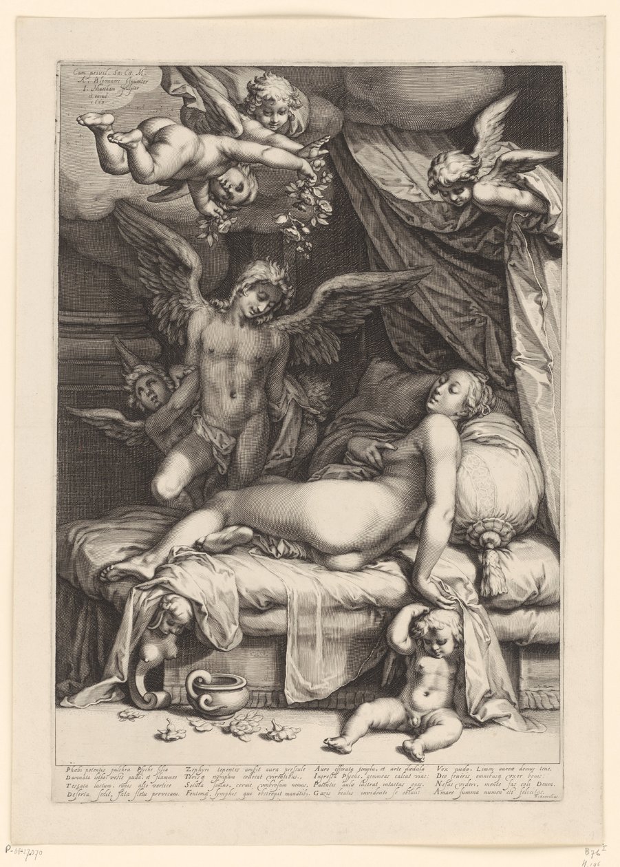 Amor en Psyche door Jacob Matham