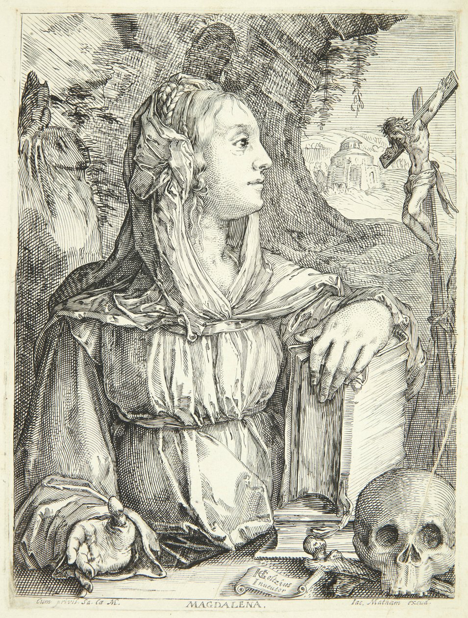 De boetvaardige Maria Magdalena door Jacob Matham
