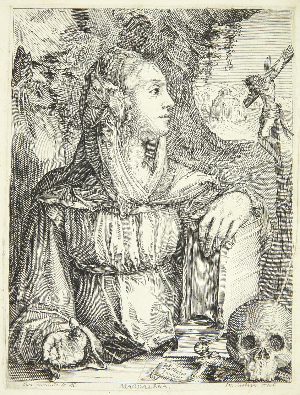 De boetvaardige Maria Magdalena door Jacob Matham