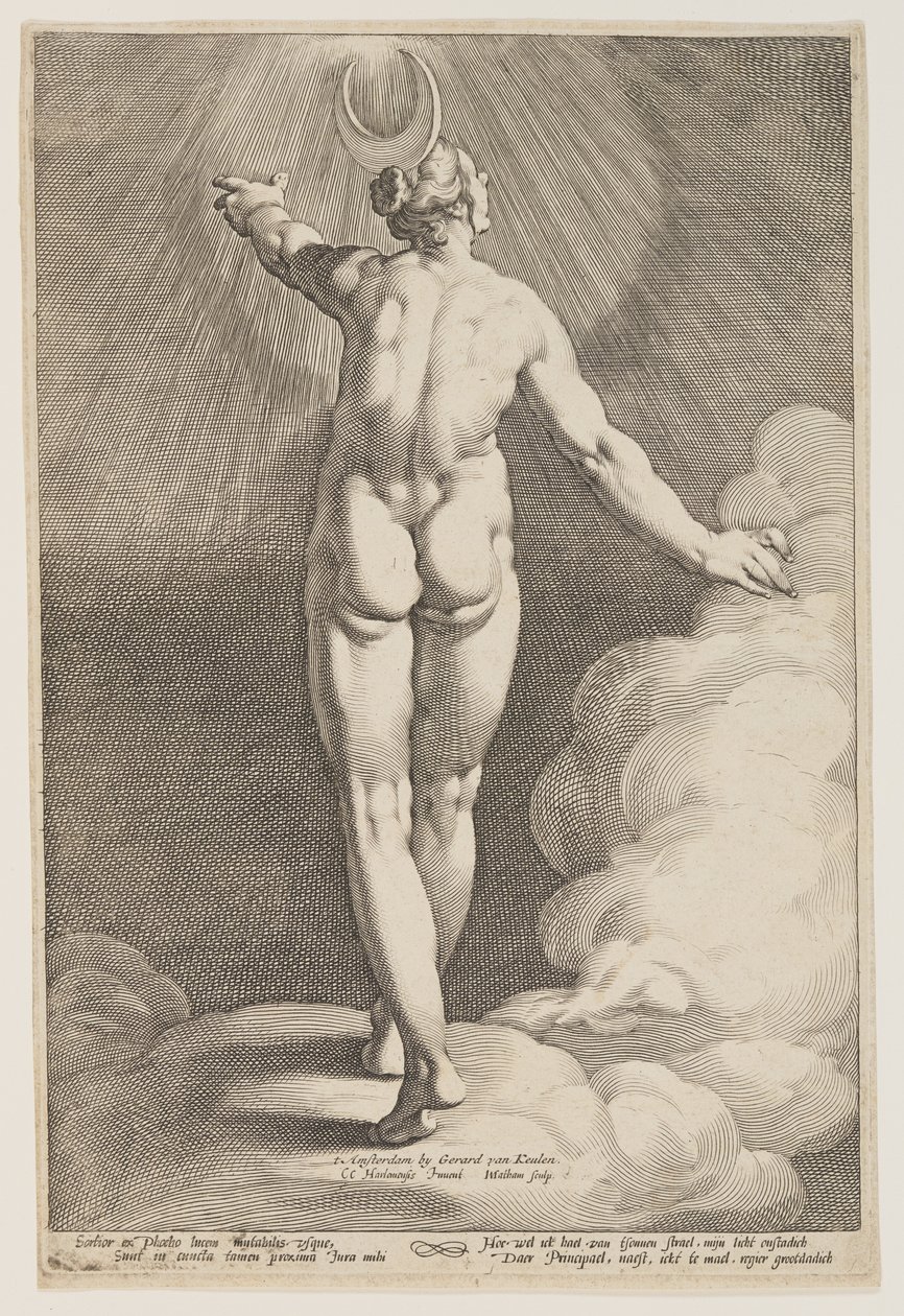 Diana in de wolken door Jacob Matham