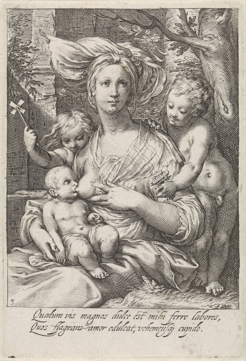 Liefde (Caritas) door Jacob Matham