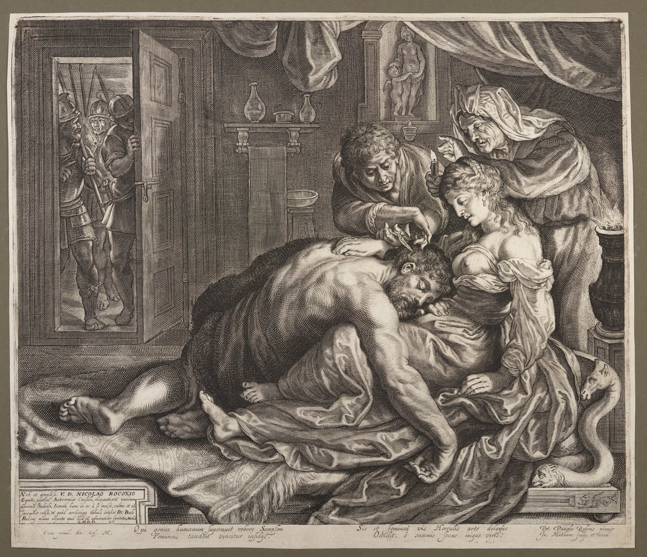Samson en Delila door Jacob Matham
