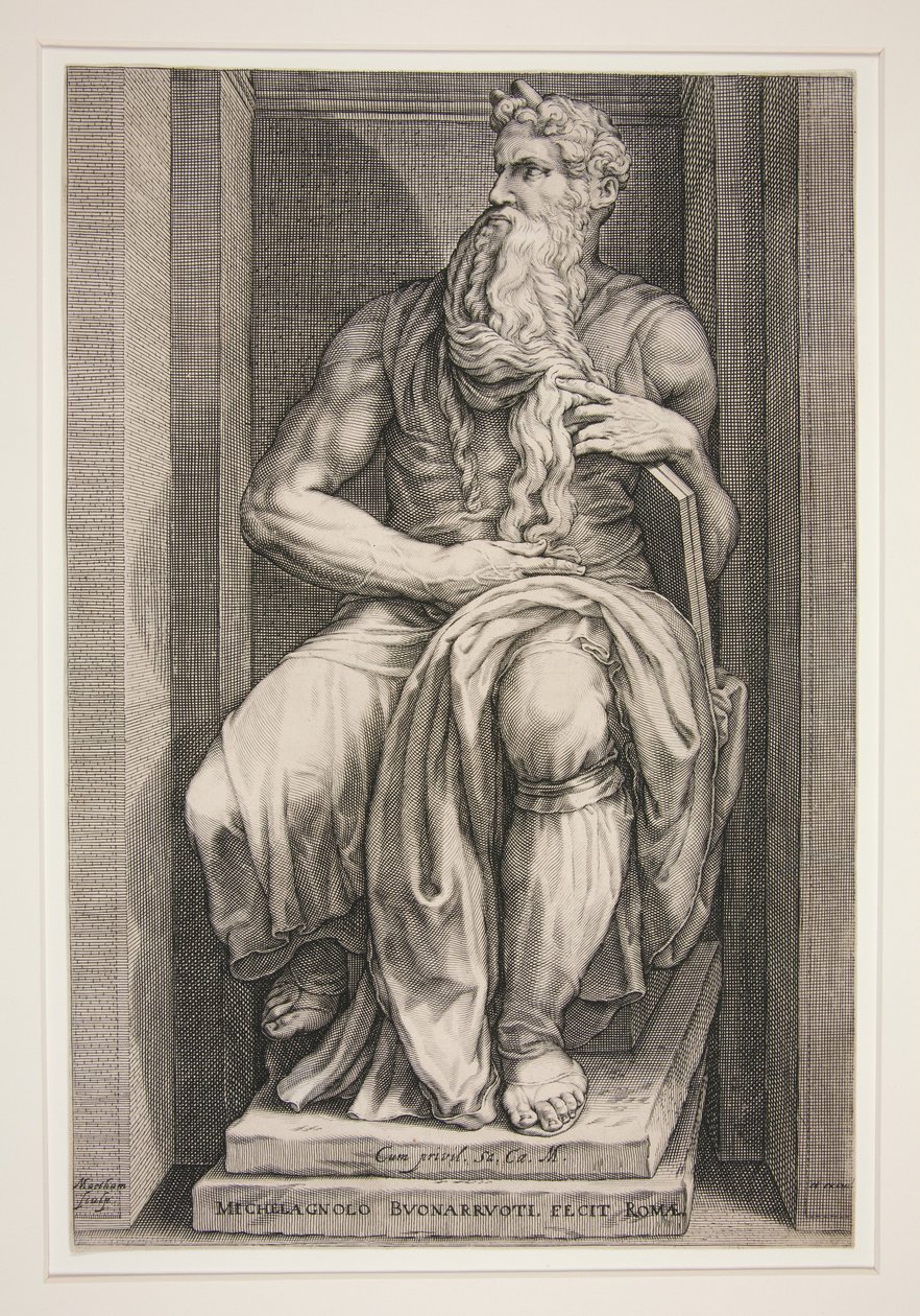 Standbeeld van Mozes uit het grafmonument van Julius II door Jacob Matham