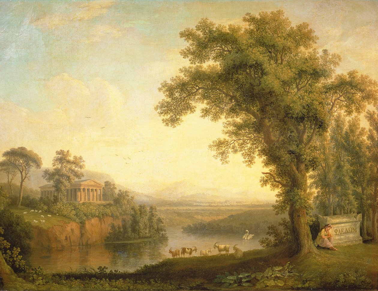 Antiek landschap met het graf van Phaëton, 1785 door Jacob Philippe Hackert