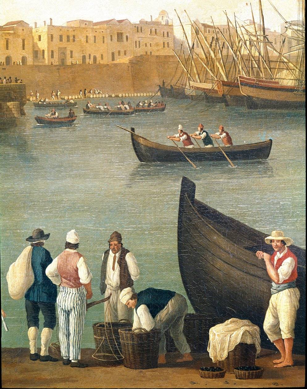 Mosselvissers uit Monopoli, Puglia, Italië door Jacob Philippe Hackert