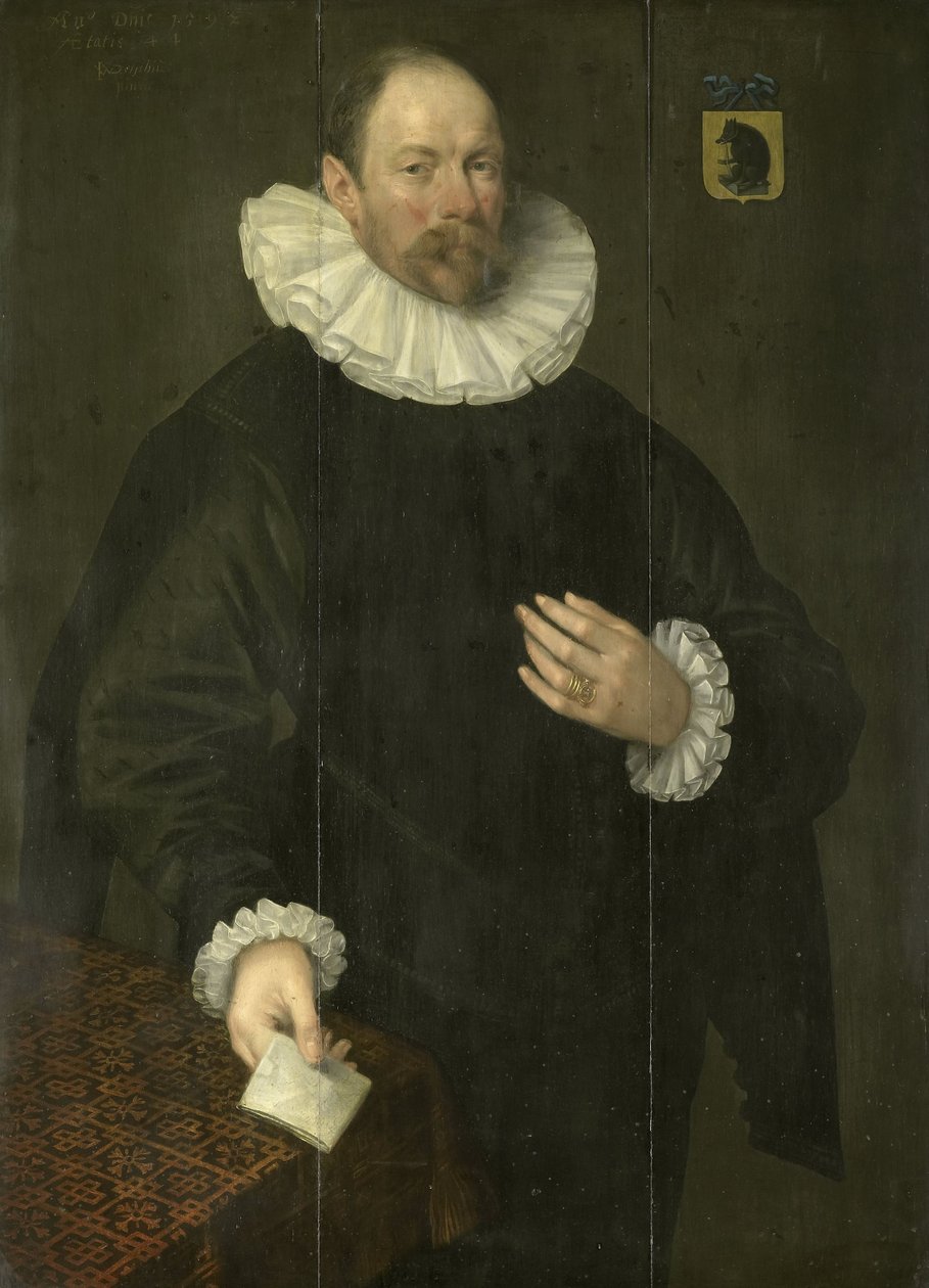 Portrait of Paulus Cornelisz van Beresteyn (1548-1625), Burgomaster of Delft door Jacob Willemsz Delff