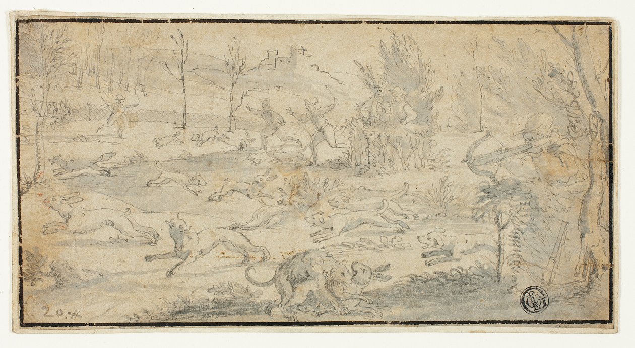 Jachtscène door Jacob Züberlein