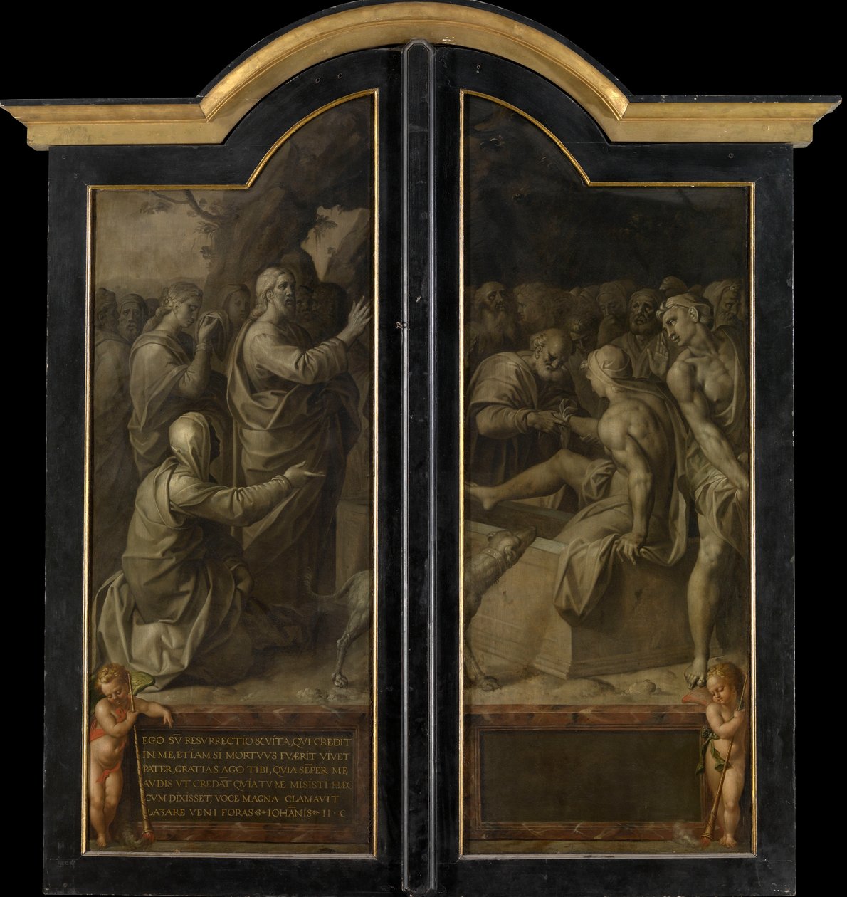 De opwekking van Lazarus (gesloten buitenpanelen) door Jacob de Backer