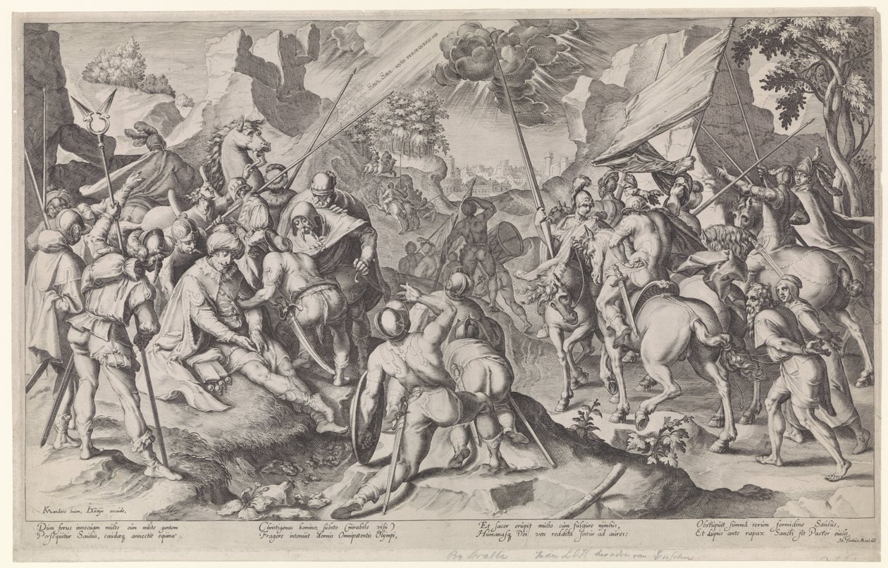 Bekering van Paulus door Jacob de Gheyn (II) (attributed to workshop of)
