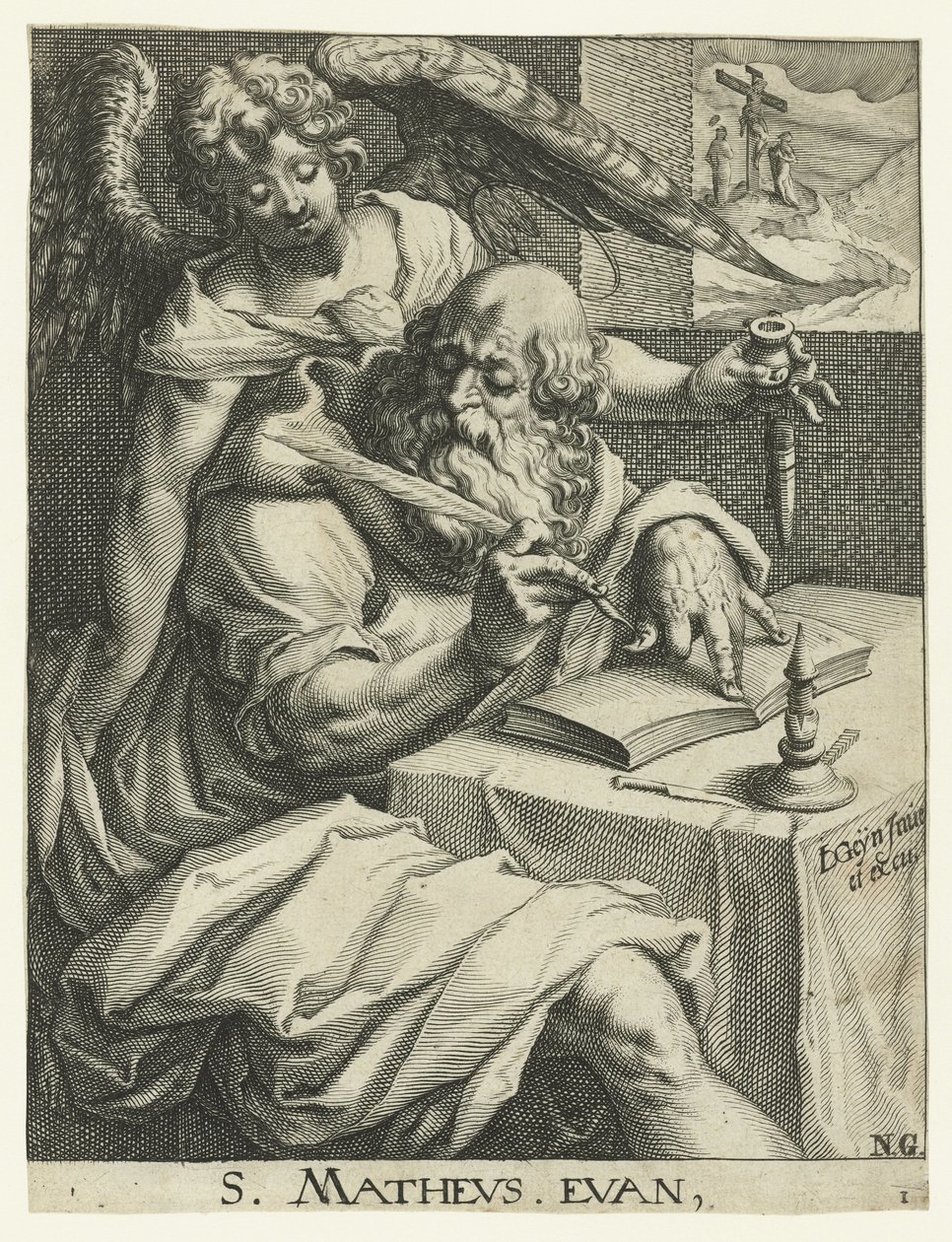 Evangelist Mattheüs door Jacob de Gheyn (II) (workshop of)