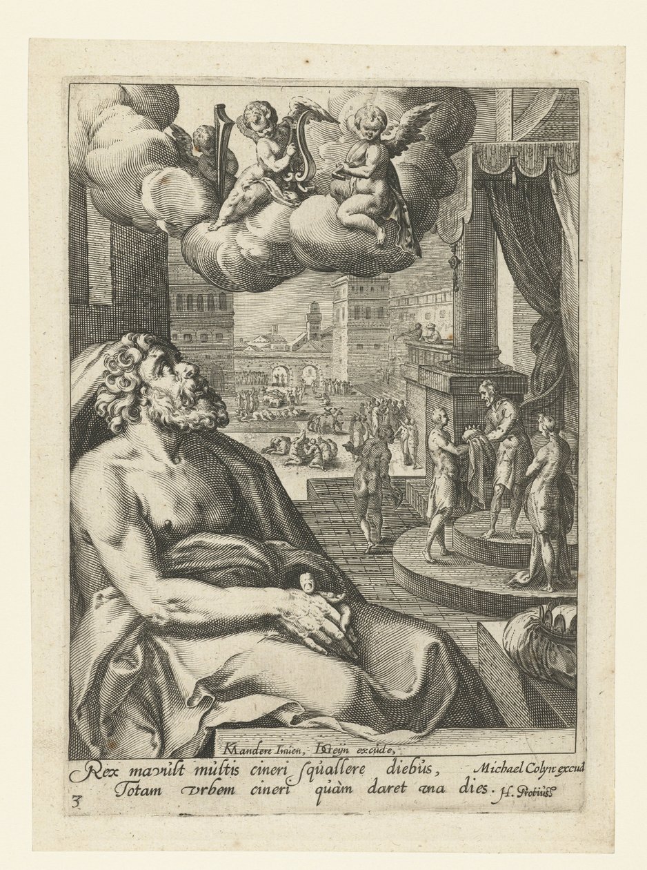 Salomo als berouwvolle zondaar (Acht berouwvolle zondaars uit het Oude en Nieuwe Testament) door Jacob de Gheyn (II) (workshop of)