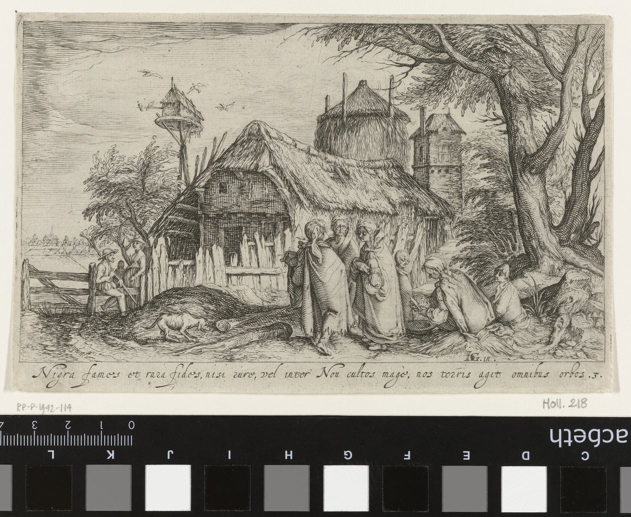 Landschap met Roma bij boerderij door Jacob de Gheyn (II)