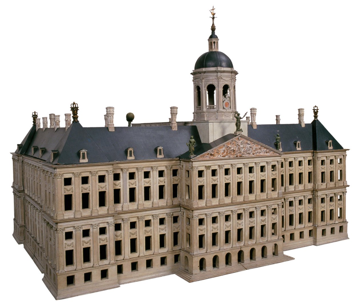 Model van het nieuwe stadhuis op de Dam door Jacob van Campen