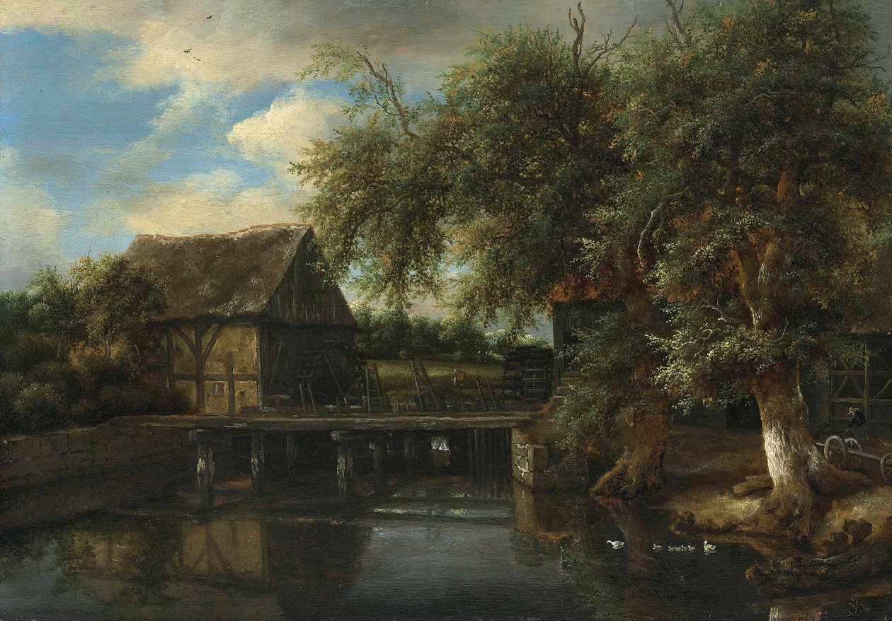 Een watermolen door Jacob van Ruisdael