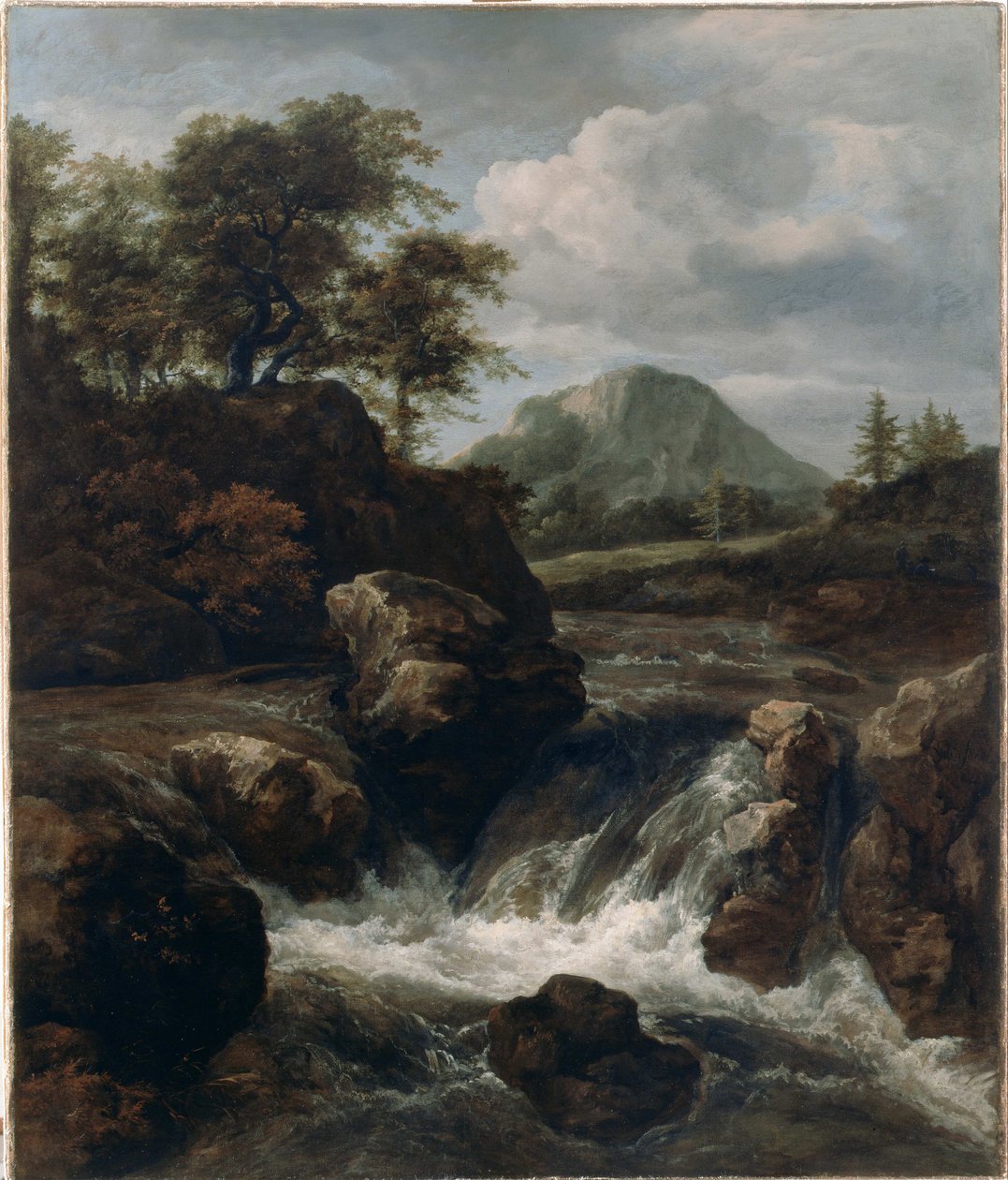 Een waterval door Jacob van Ruisdael