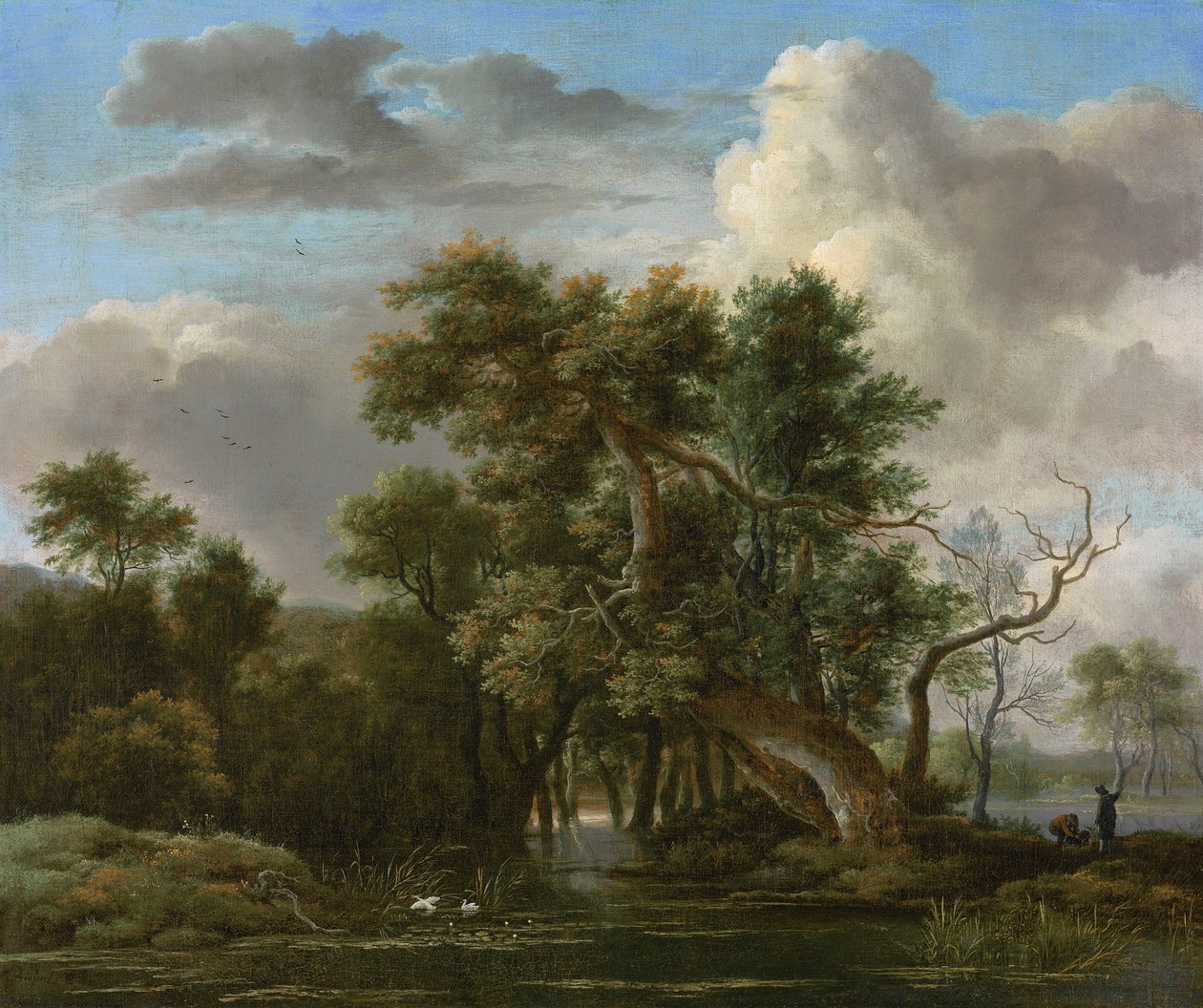 Een boszwembad door Jacob van Ruisdael