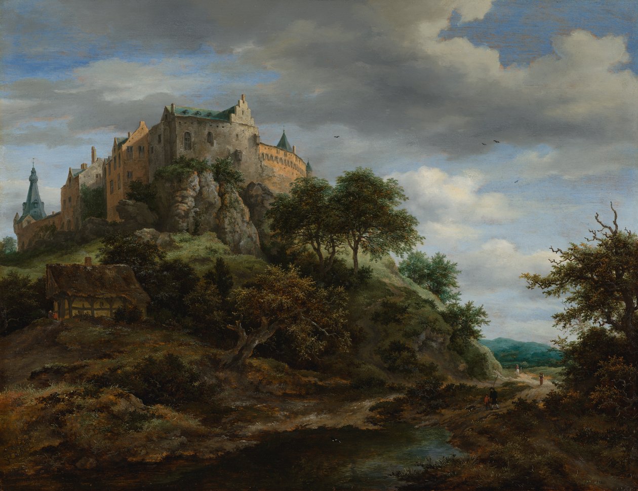 Gezicht op kasteel Bentheim door Jacob van Ruisdael