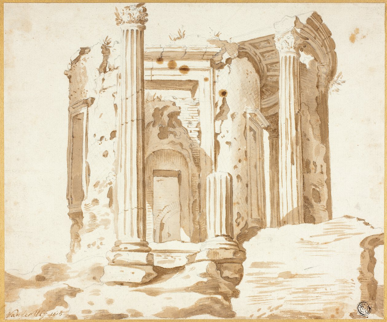 Tempel in Tivoli door Jacob van der Ulft
