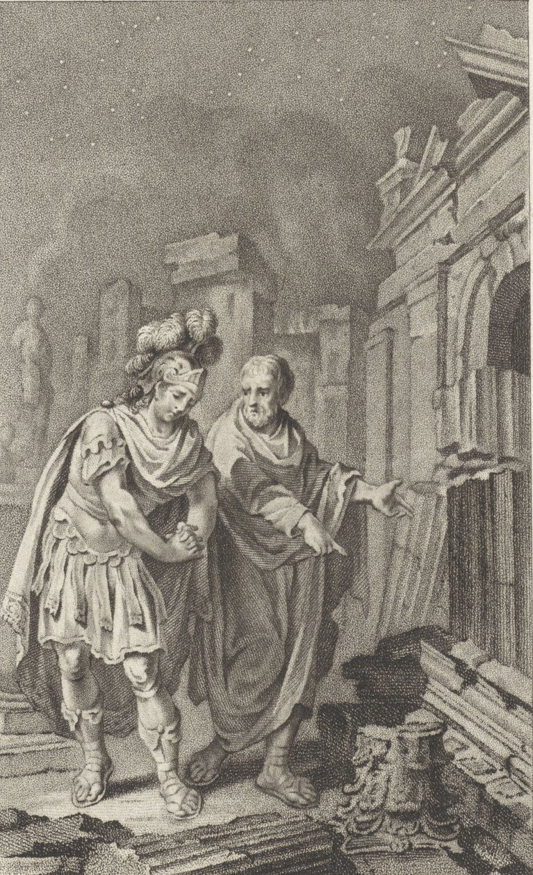 Scipio Aemilianus voor de ruïnes van Carthago in gezelschap van Polybius, 1797 door Jacobus Buys