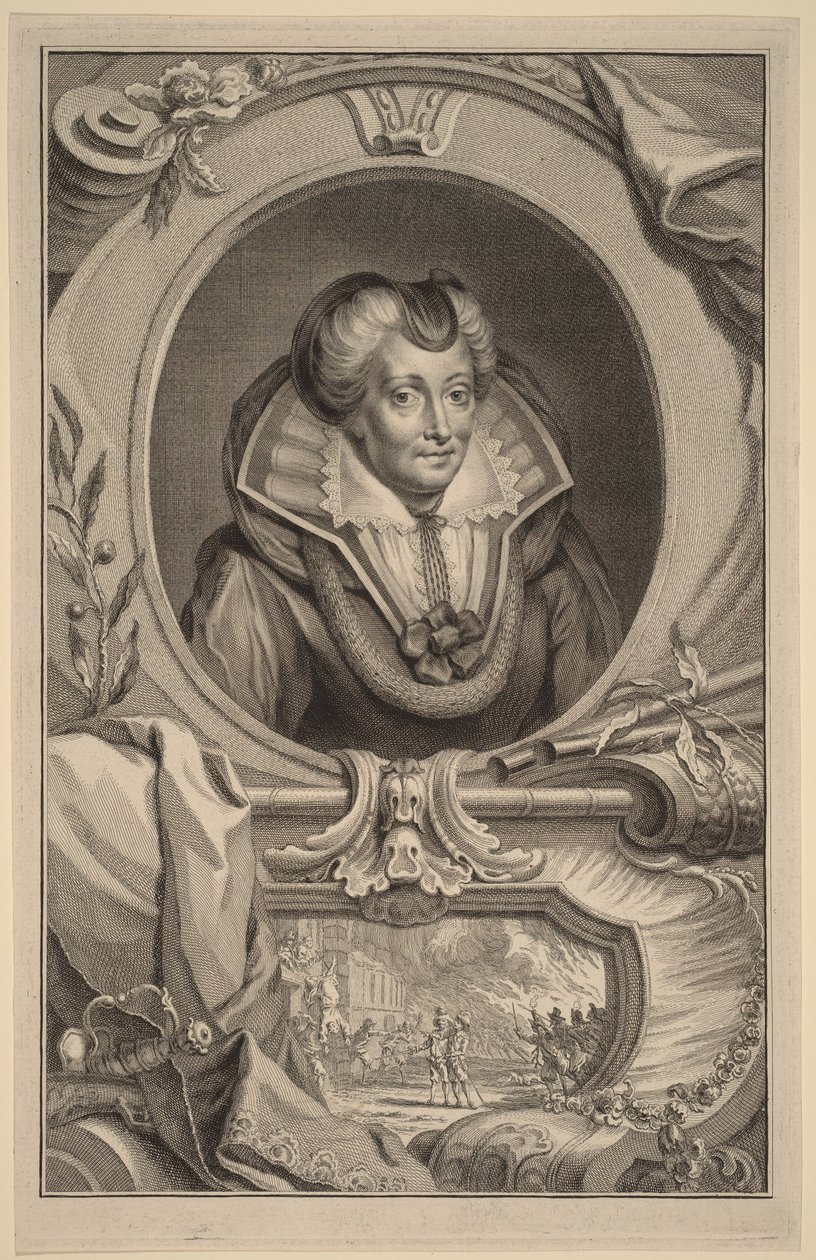 Louise de Coligny door Jacobus Houbraken