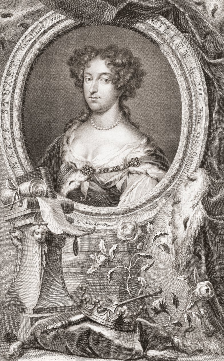 Mary II door Jacobus Houbraken