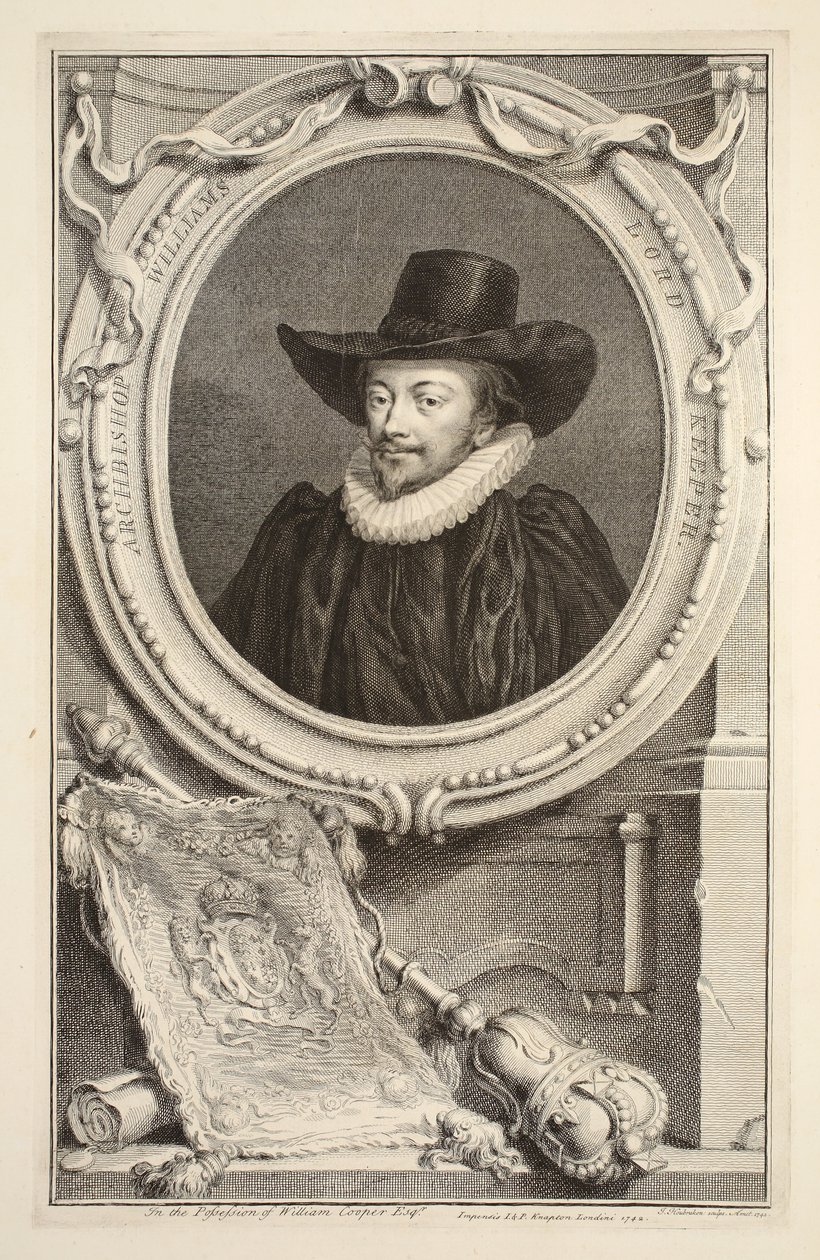 Portret van aartsbisschop Williams, Lord Keeper of the Seal, illustratie uit 