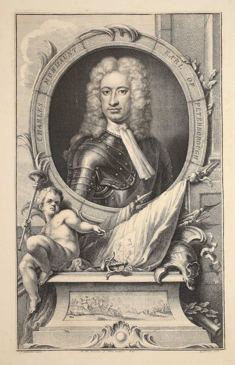 Portret van Charles Mordaunt, Graaf van Peterborough, illustratie uit 