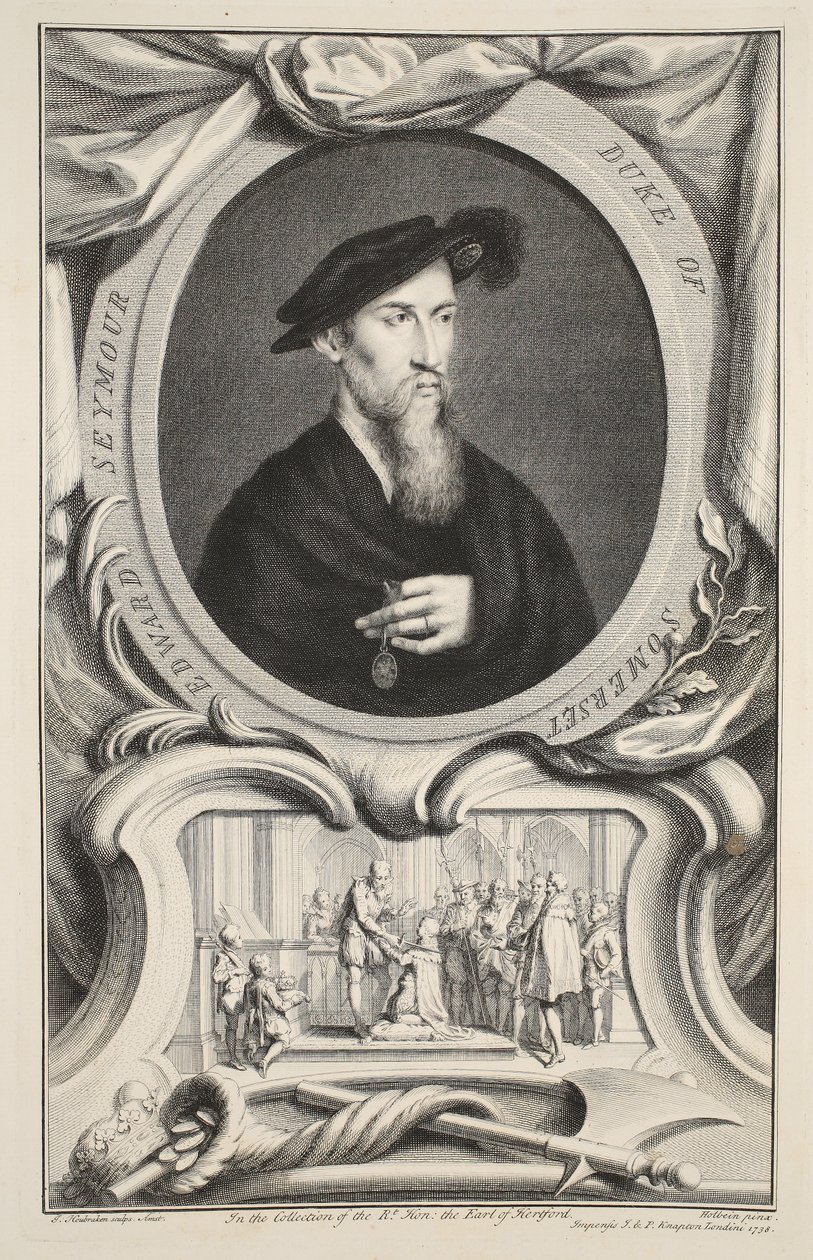 Portret van Edward Seymour, Hertog van Somerset, illustratie uit 