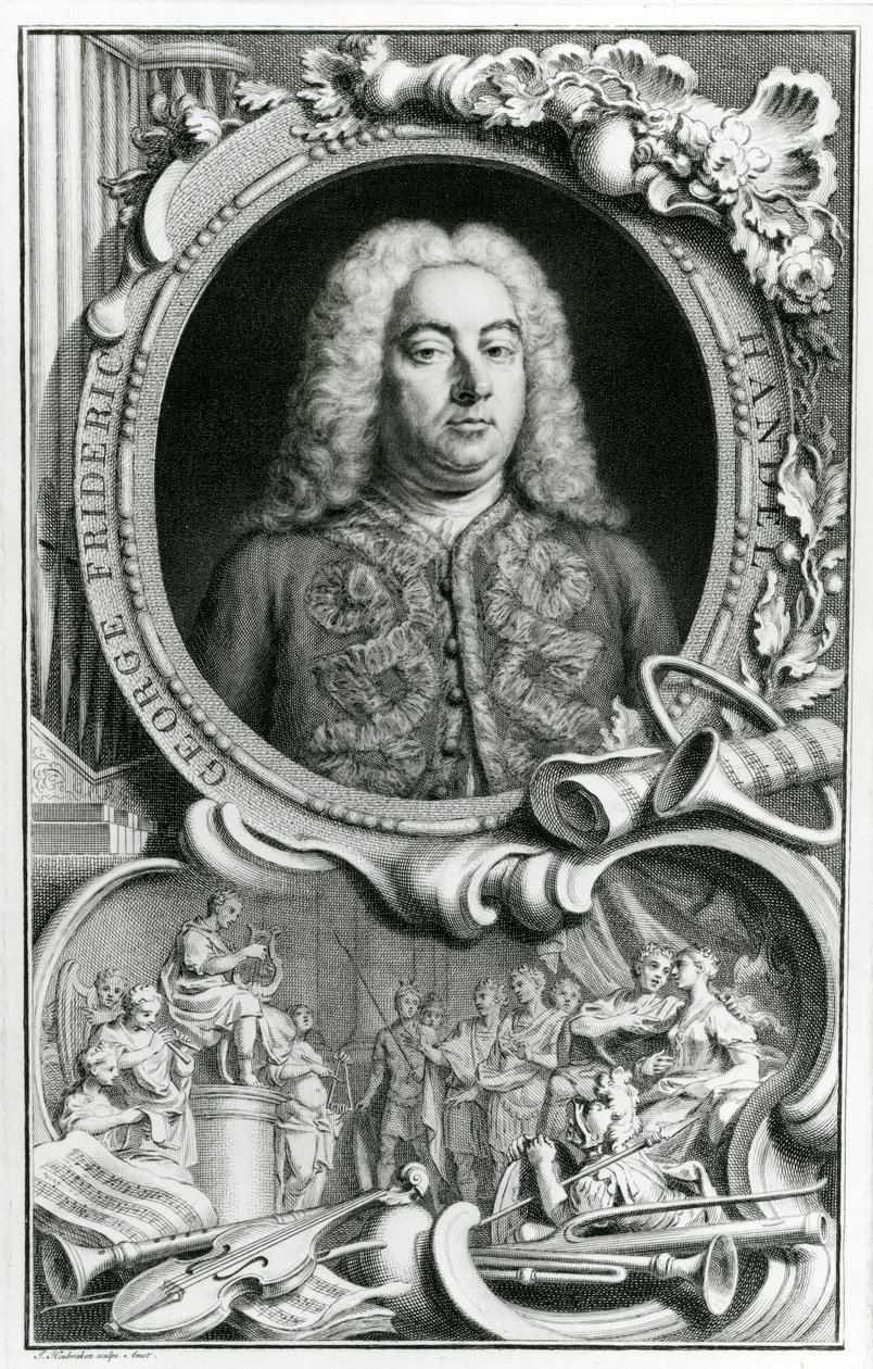 Portret van George Frederick Handel, 1768 door Jacobus Houbraken