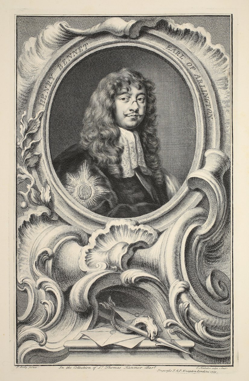 Portret van Henry Bennet, graaf van Arlington, illustratie uit 