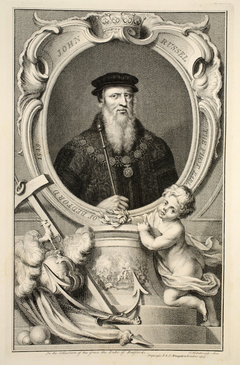 Portret van John Russell, illustratie uit 
