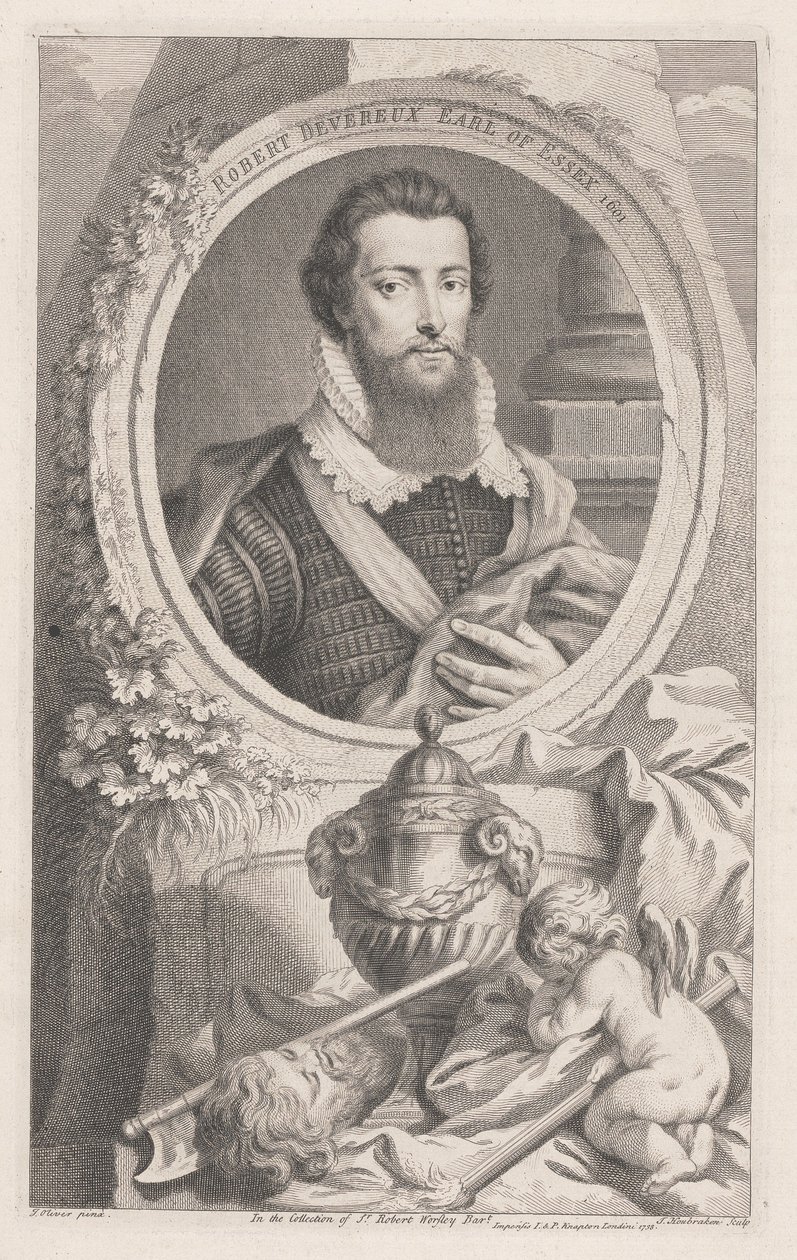 Robert Devereux, graaf van Essex door Jacobus Houbraken