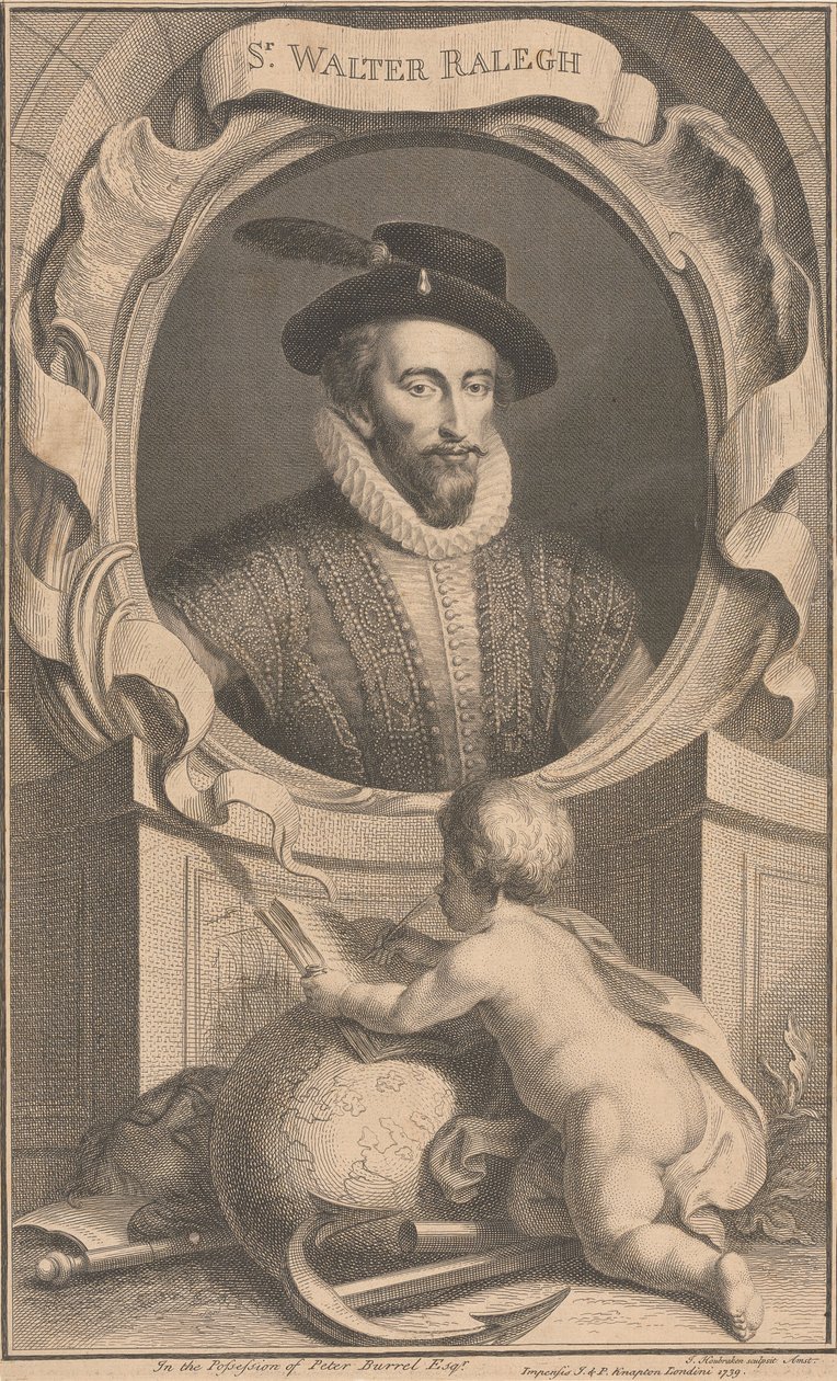 Sir Walter Ralegh door Jacobus Houbraken