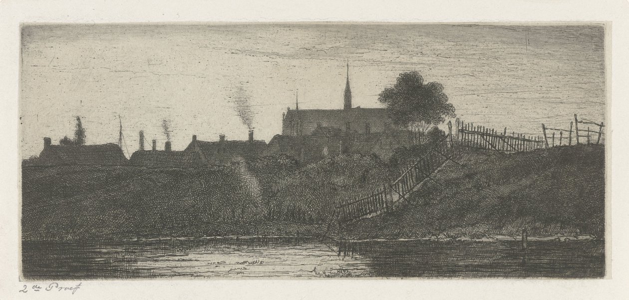 Gezicht op een stad door Jacobus Ludovicus Cornet