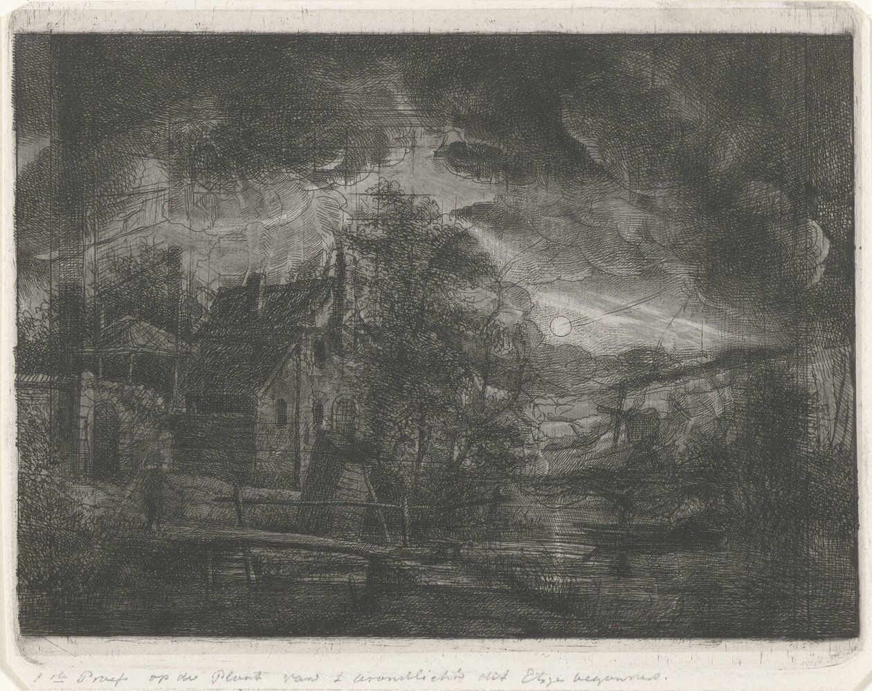 Landschap bij maanlicht door Jacobus Ludovicus Cornet